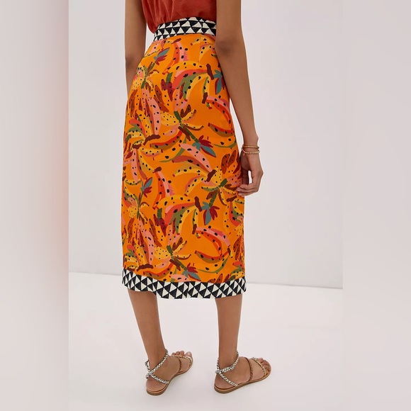 Farm Rio Contrast Wrap Midi Skirt - Picture 2 of 5